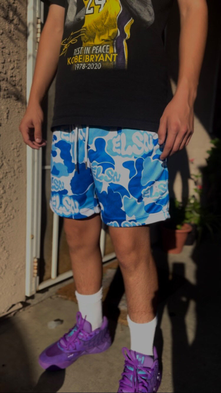 'ELSN' SHORTS (BLUE)